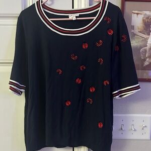 The Oprah Magazine Collection For Talbots Size 2X beaded ladybugs 🐞